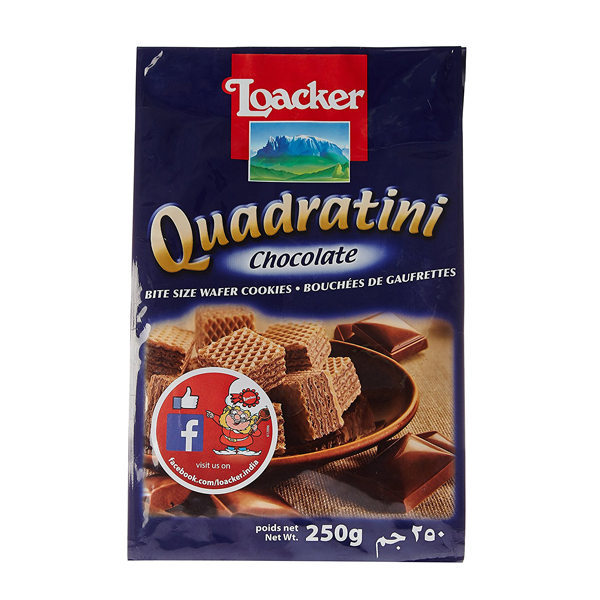 Bánh xốp Loacker Quadratini socola 250g