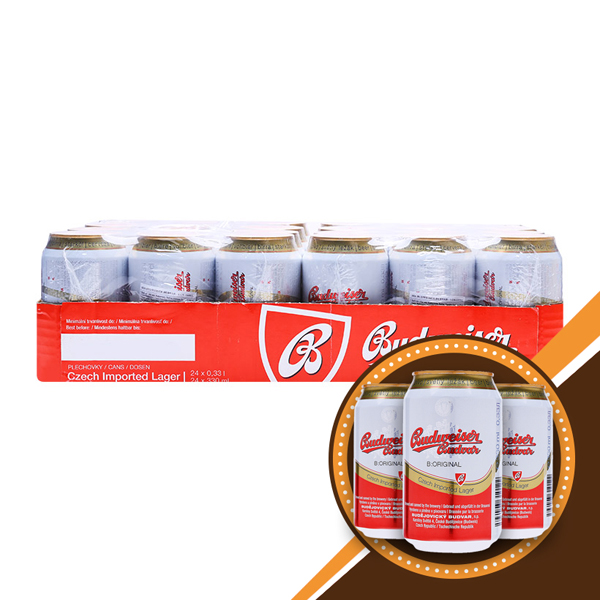 Bia Budweiser Budvar (Séc) - thùng 24 lon 330 ml