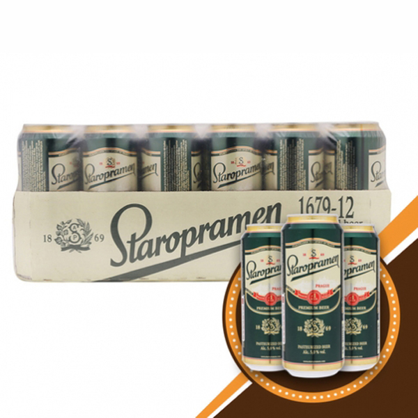 Bia Staropramen (Tiệp) thùng 24 lon 500ml