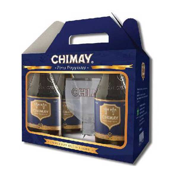 Hộp quà tặng Chimay xanh 4 chai + 1 ly